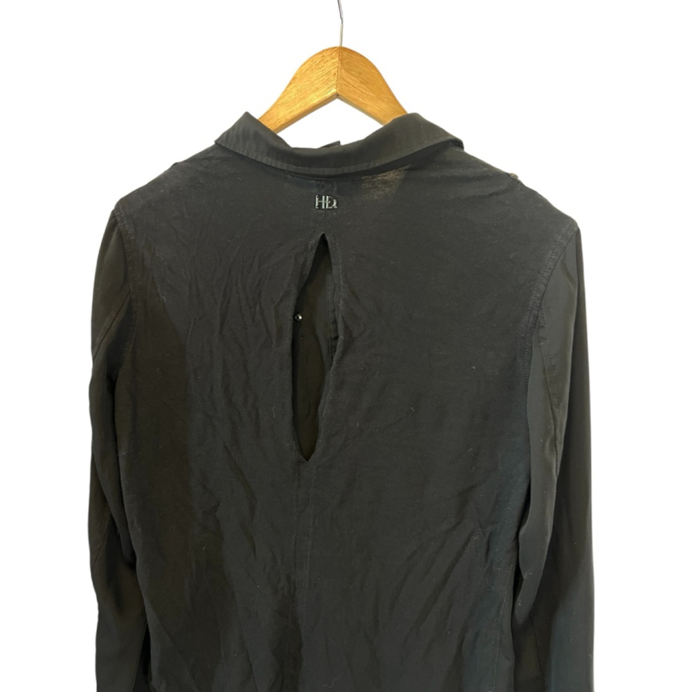 HARLEY DAVIDSON Top Women’s Medium Black Button Up Semi Sheer Shirt M - Picture 5 of 9
